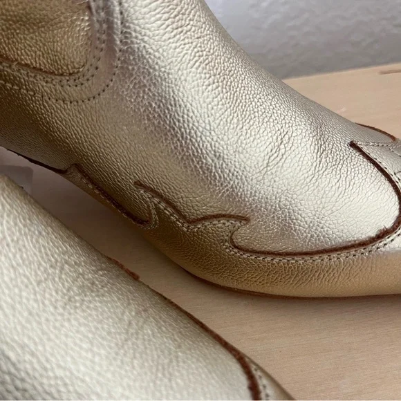 Mango sz 39 Violeta Gold bovine leather cowboy boots bloggers fav - Picture 12 of 16